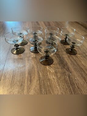 Vintage Libbey Glass Co dessert dishes or champagne coupes set of 9